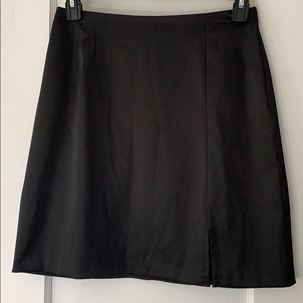 Black pencil skirt with small slit